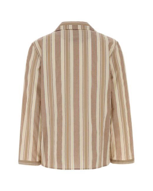 Saint Laurent Natural Regular Stripes Shirt