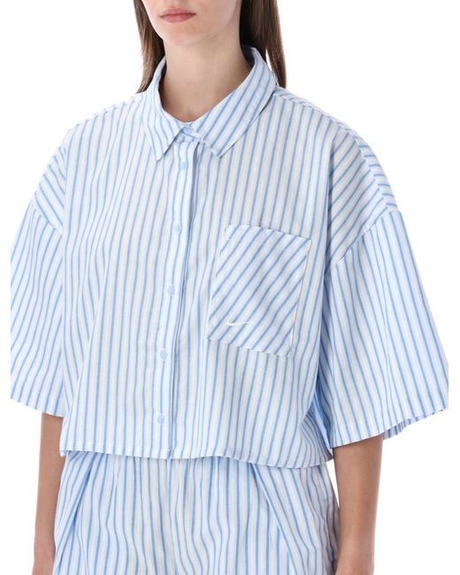 Nike Blue Chill Poplin Striped Shirt