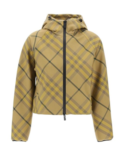 Burberry Green "Cropped Check Jacke"