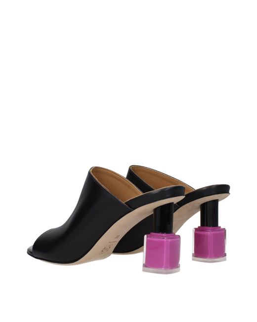 Loewe Black Nail Polish Leather Sandal