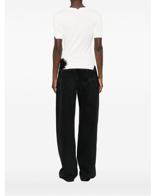 Ermanno Scervino Black Embroidered Top