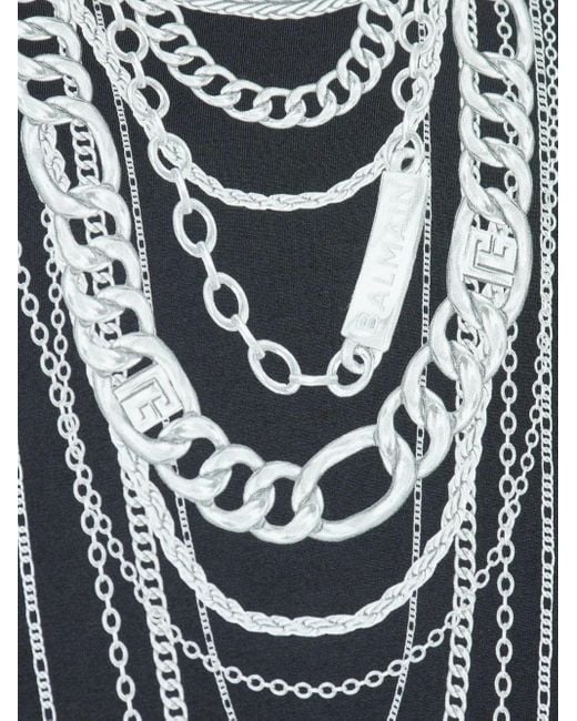 Balmain Black Gedrucktes T -Shirt