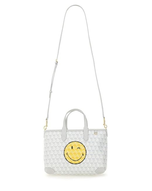Anya Hindmarch White I Am A Plastic Bag Xs Wink Zipped Cross-Body Tote