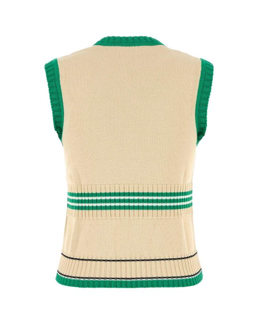 Valentino Garavani Green Cream Cotton Vest