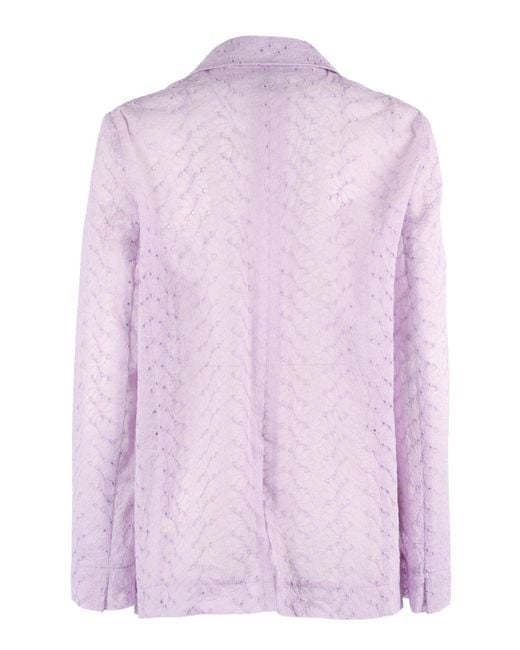 Forte_forte Purple Giacca Mussola Ricamo "Broderie Anglaise"