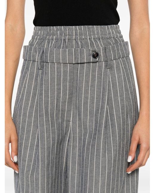 White Sand Gray Trousers Cotton