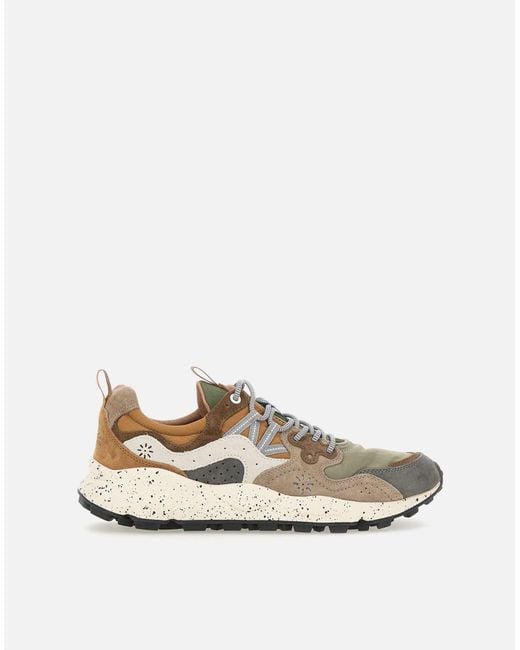 Flower Mountain Yamano3 Sneakers In Salie Groen in het White voor heren