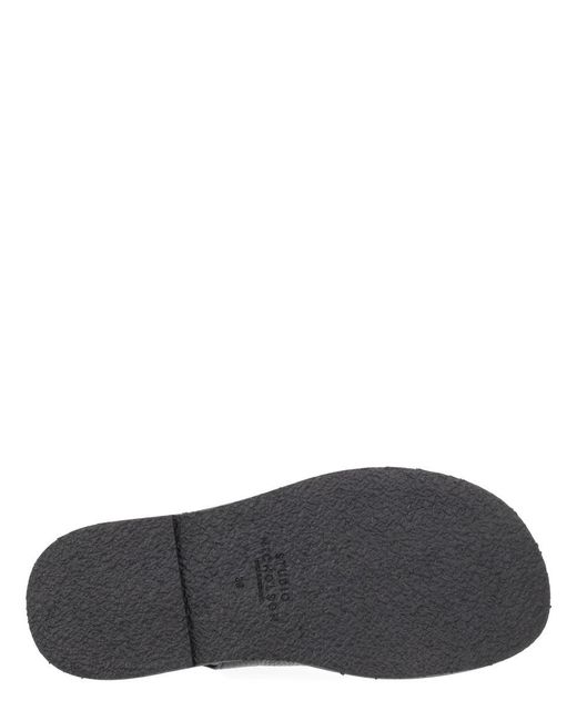 Studio Nicholson Gray Deerskin Micro Rubber Flats
