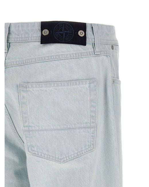 Stone Island Blue Denim Cotton Jeans for men