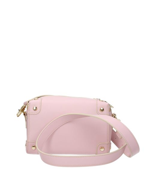 Love Moschino Pink Crossbody Bags Polyurethane/Powder
