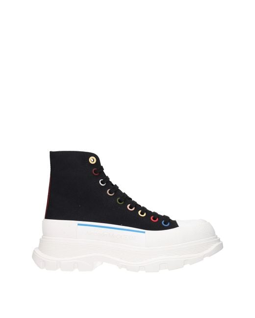 Alexander McQueen Blue Stivaletti Uomo Tessuto Nero for men