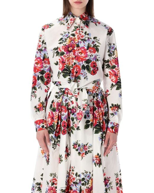 Dolce & Gabbana White Floral Print T-Shirt For
