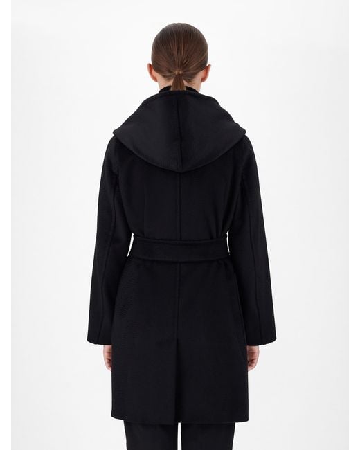 Max Mara Black Rialto Wool Robe Coat