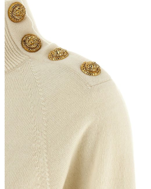 Pull À Col Montant Balmain en coloris Natural