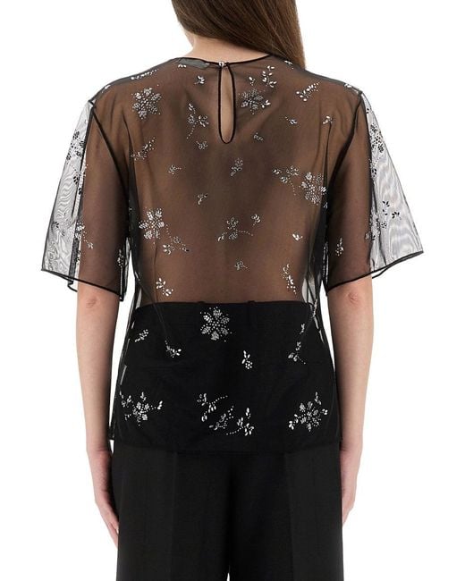Rabanne Black Transparent Top With Applications