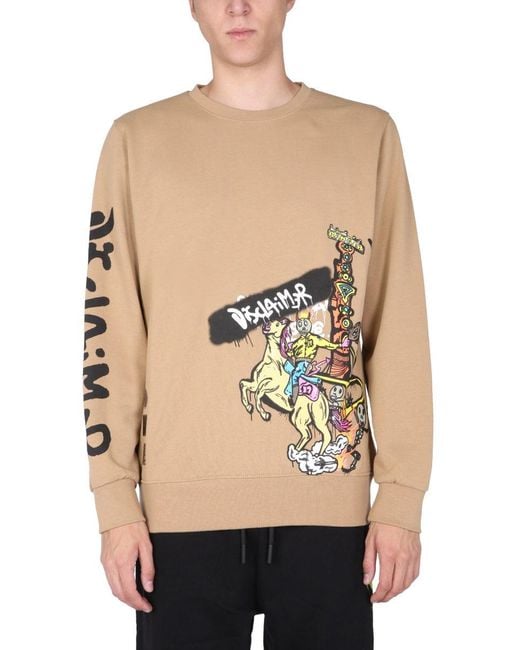 DISCLAIMER Black Crew Neck Sweatshirt for men