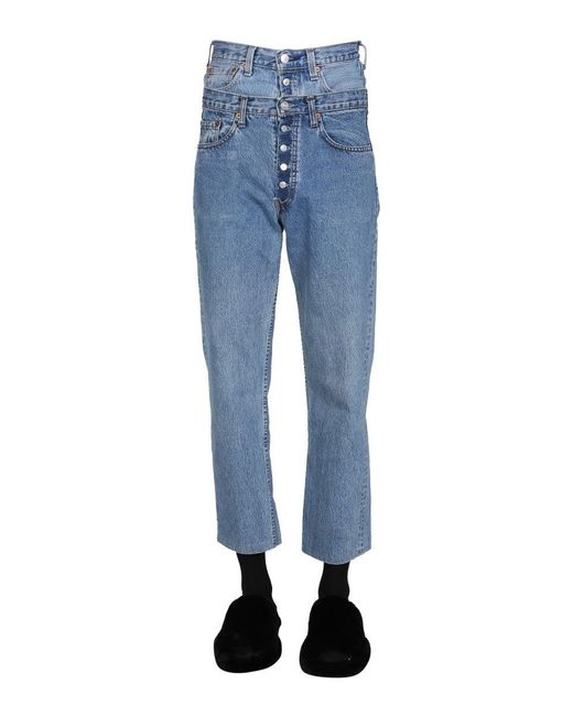 1/OFF Blue Double Waist Jeans
