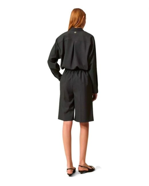 Twinset Black Anthracite Bermuda Shorts