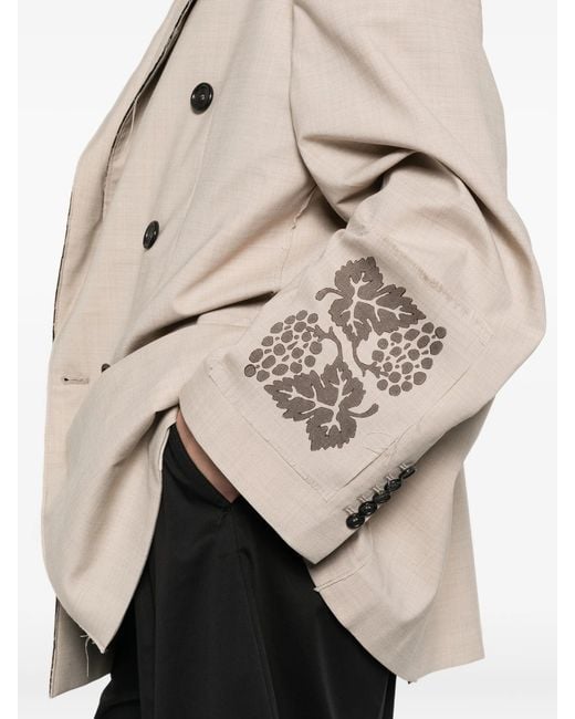 FEDERICO CINA Natural Oversize Double Breasted Jacket