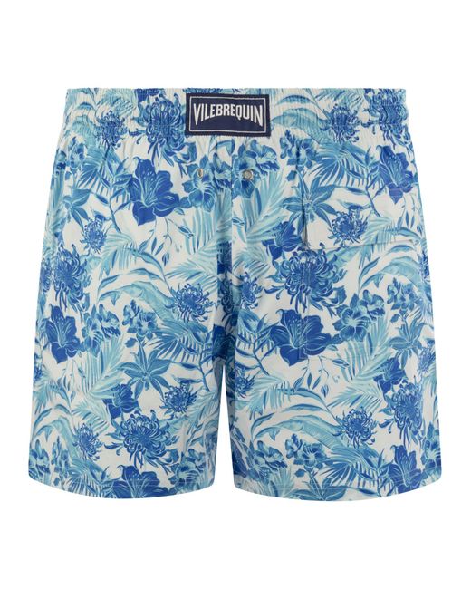 Vilebrequin Blue Tahiti Flowers Beach Shorts