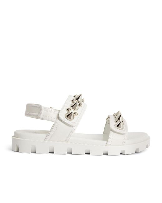 Christian Louboutin Spikita Cool Lederen Sandalen in het White