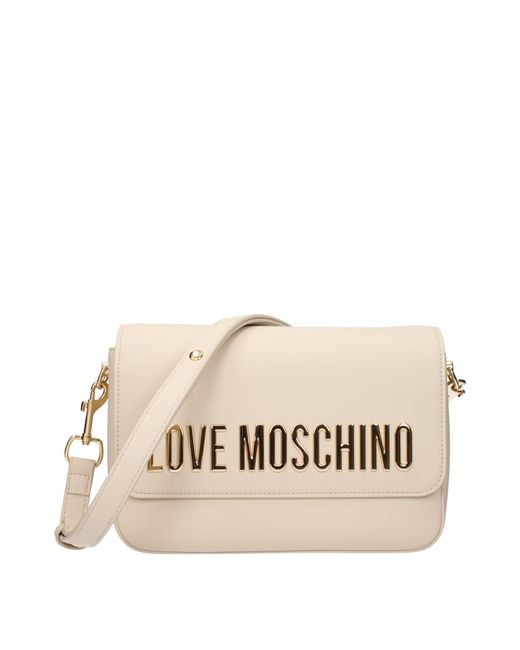 Love Moschino Natural Crossbody Bags Polyurethane/Ivory