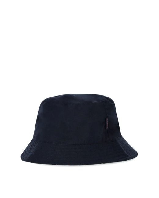 Barbour Blue Hutton Reversible Bucket Hat