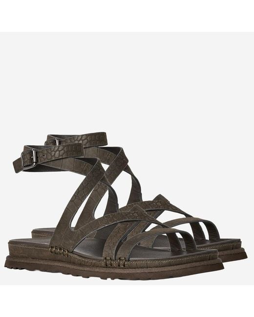Ugg Brown Sandals Goldengaze Animal-Print Leather