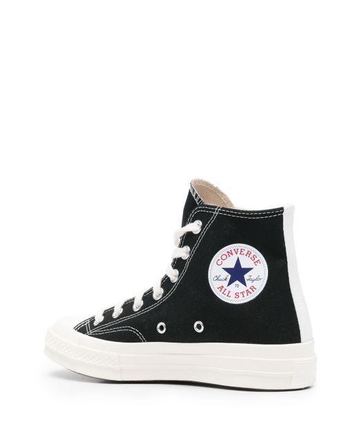 COMME DES GARÇONS PLAY Black C70 Hi Top Small Heart Shoes