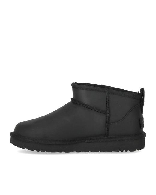 Ugg Black Classic Ultra Mini Leather Boot