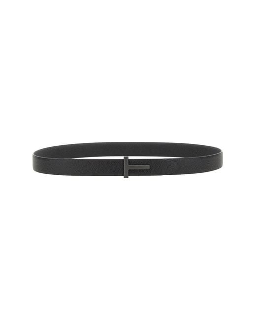 Tom Ford Black Classic 4 Cm Logo Belt for men