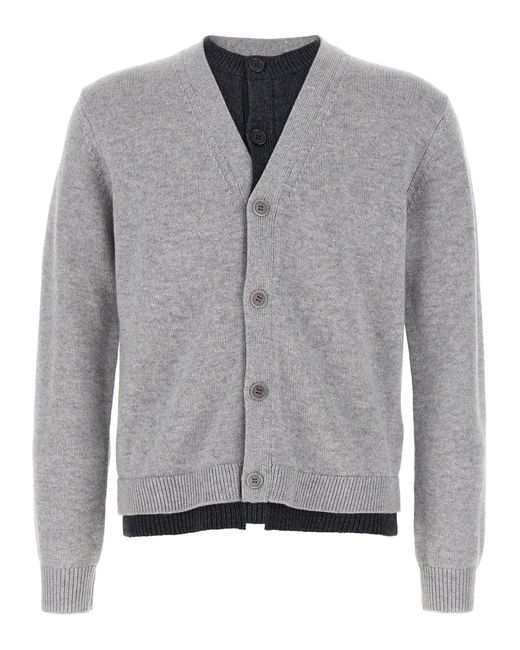 J.W. Anderson Gray 'Contrast Layered' Cardigan for men