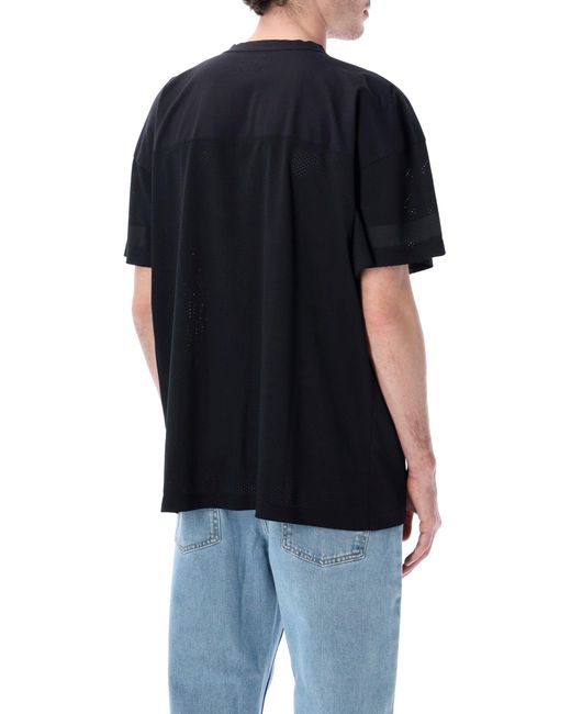 ERL Black Mesh Football T-Shirt for men