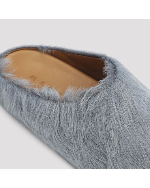 Marni Gray Calf Hair Flat