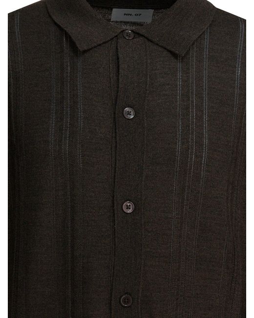 NN07 Black "Thor" Wool Blend Cardigan for men