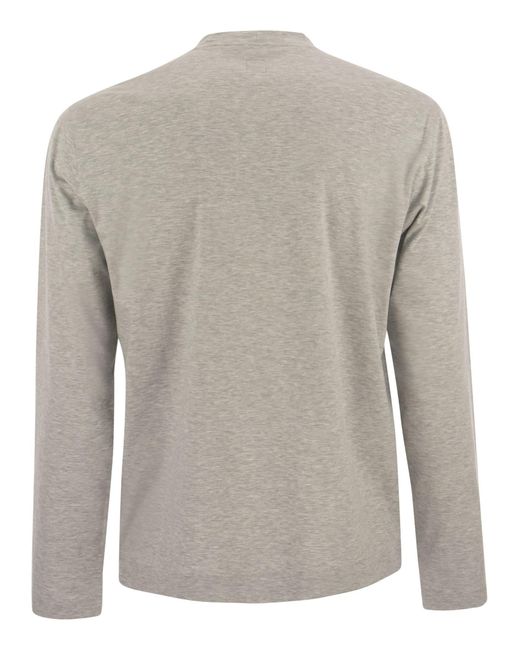 Fedeli Extreme Crew Neck T -Shirt mit langen Ärmeln in Gray für Herren
