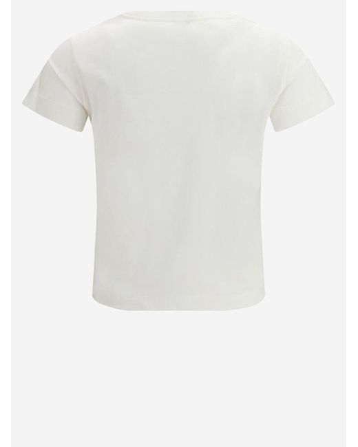 Pinko White Basic Cotton T Shirt With Logo