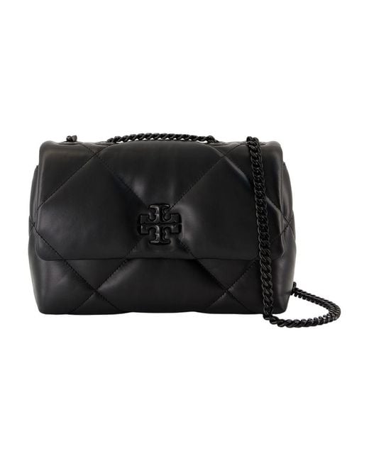 Tory Burch Black Kira Diamond Pulver kleiner Cabrio -Tasche e Leder schwarz