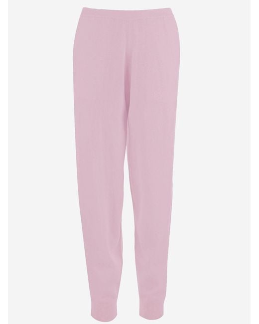Allude Pink Wool And Cashmere Pants
