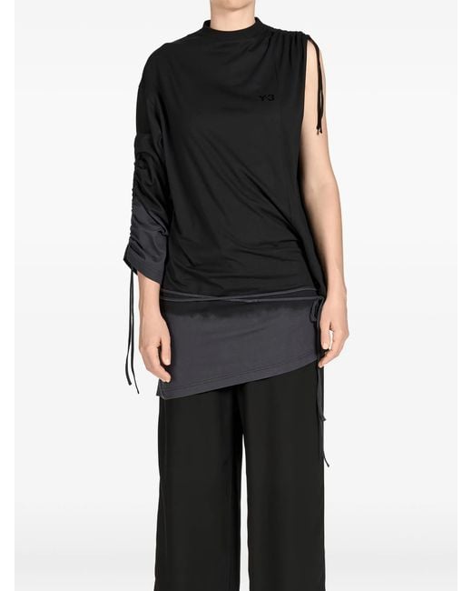 Y-3 Black Dd Cnch Drape T