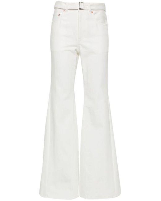 Sacai White Denim Flared Jeans