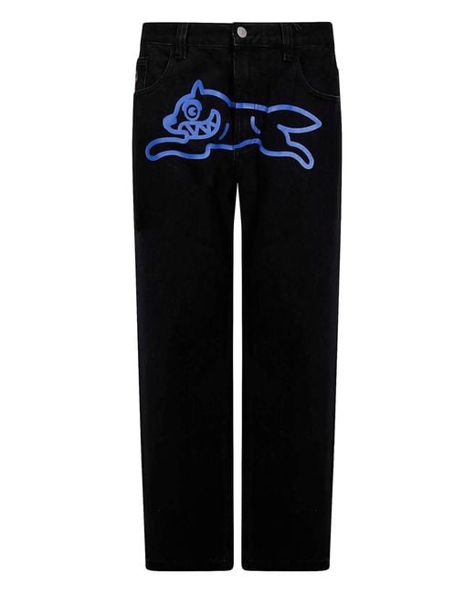 ICECREAM Black Running Dog Denim Jeans for men