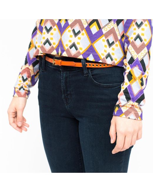 Prada Orange Skinny Eyelet Belt