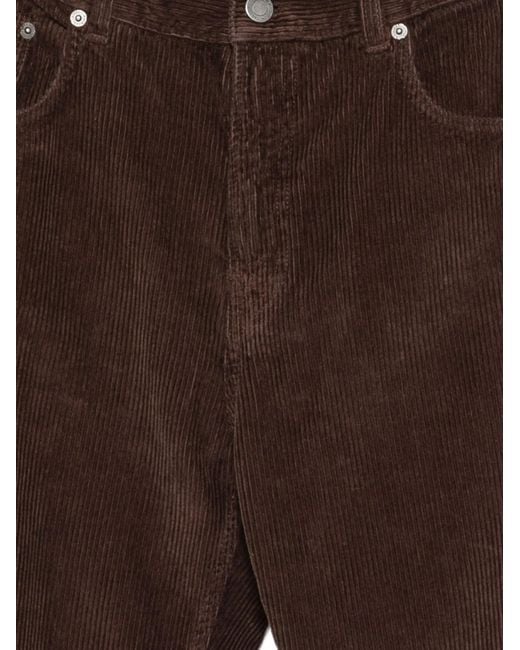 Haikure Brown Cotton Ribbed Trousers