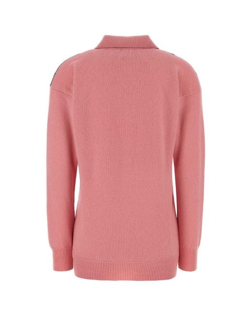J.W. Anderson Pink Checks Shirt Collar Polo