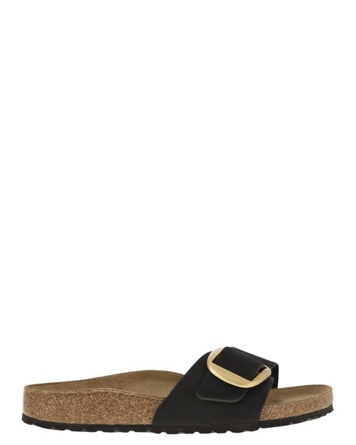 Birkenstock Madrid Big Buckle Plat Sandaal in het Black