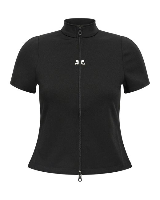 Courreges Black T-Shirts And Polos