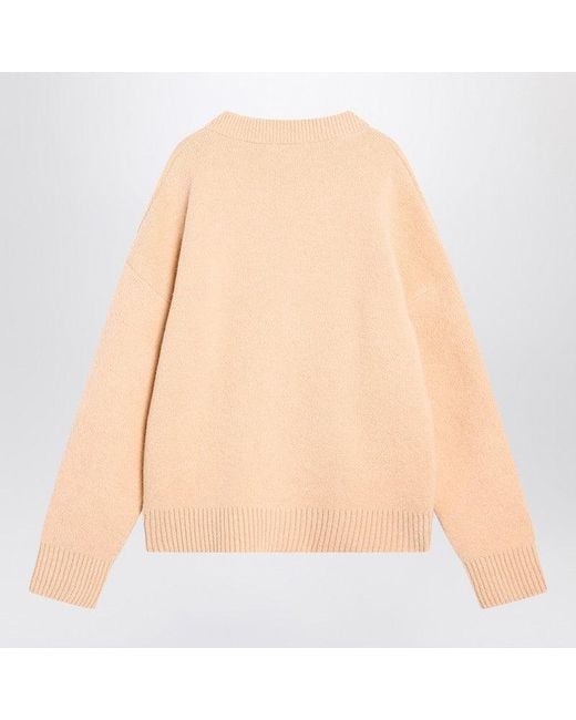 AMI Natural Light Wool Cardigan Ami De Coeur for men
