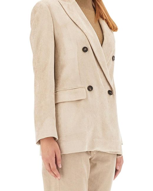 Brunello Cucinelli Natural Double-Breasted Jacket
