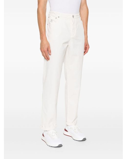 Pantalones de algodón de Brunello Cucinelli de hombre de color White